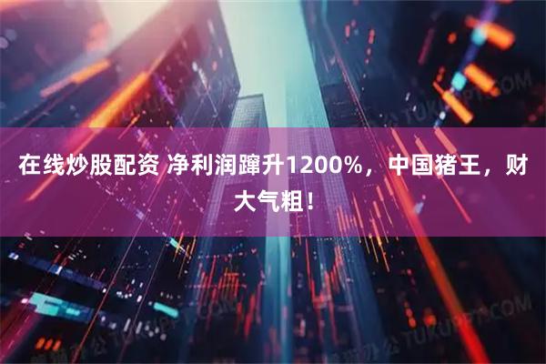 在线炒股配资 净利润蹿升1200%，中国猪王，财大气粗！
